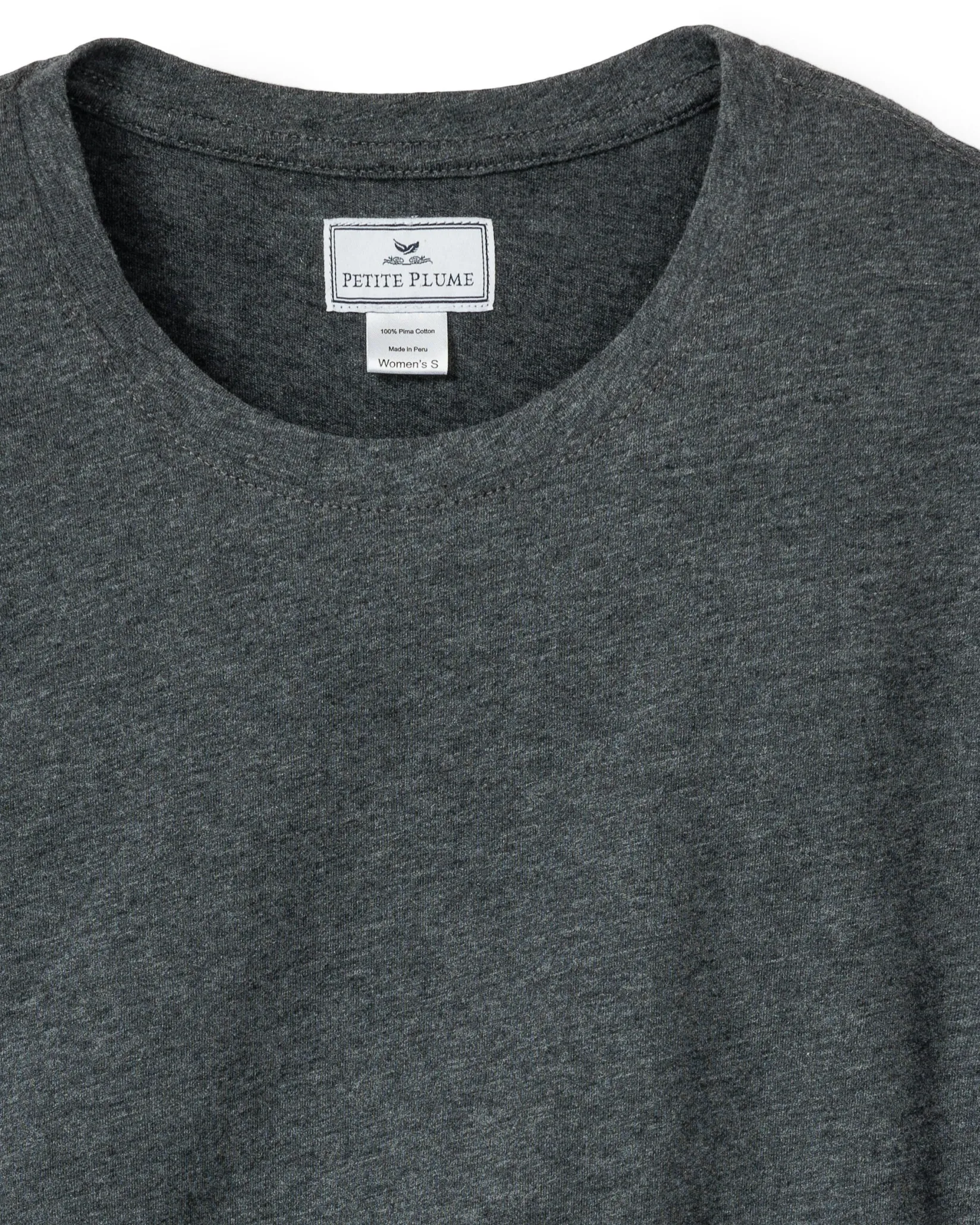 Women Petite Plume Women's Pima Long Sleeve Top in Dark Heather Grey