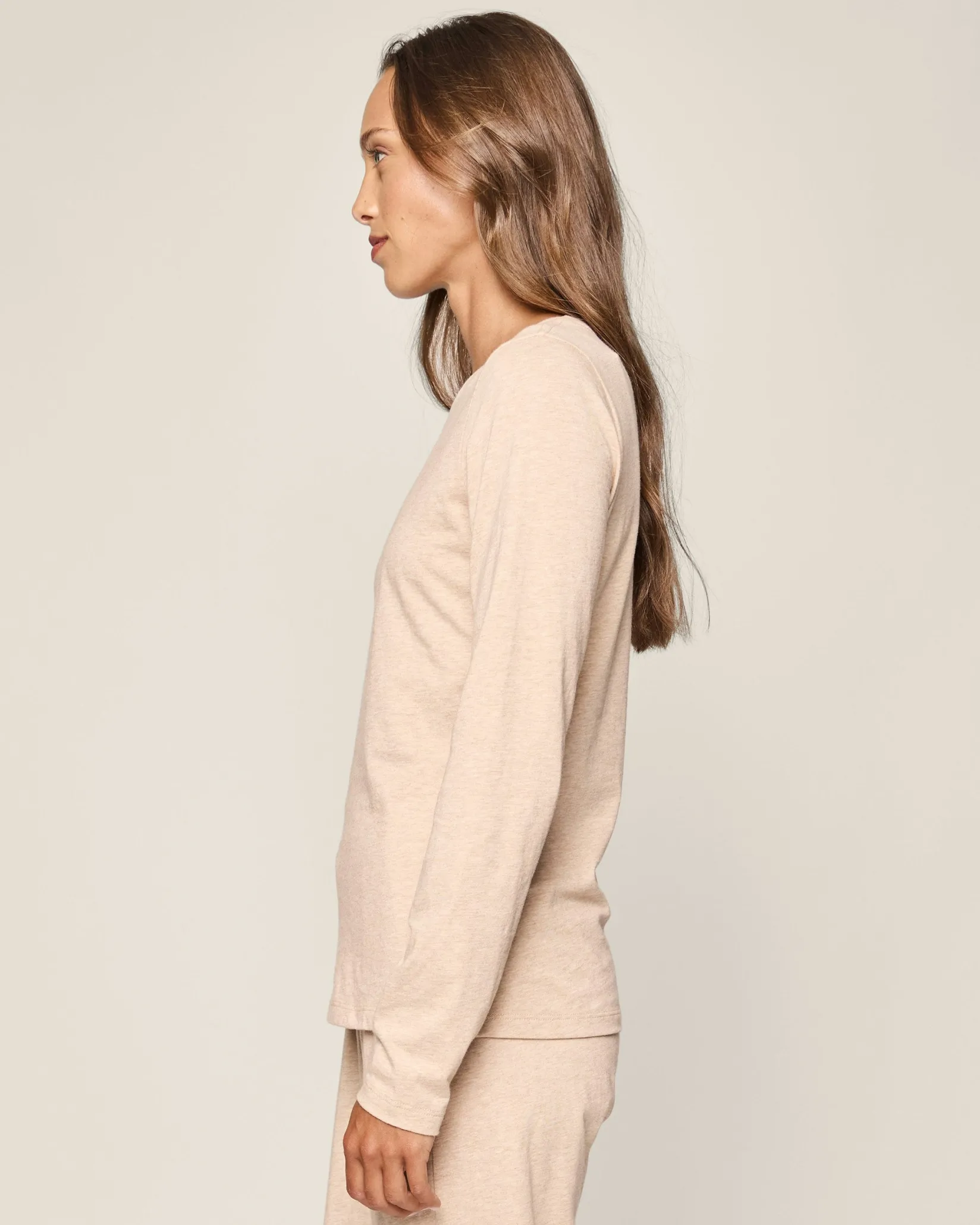 Women Petite Plume Women's Pima Long Sleeve Top in White