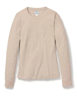 Women Petite Plume Women's Pima Long Sleeve Top in Camel