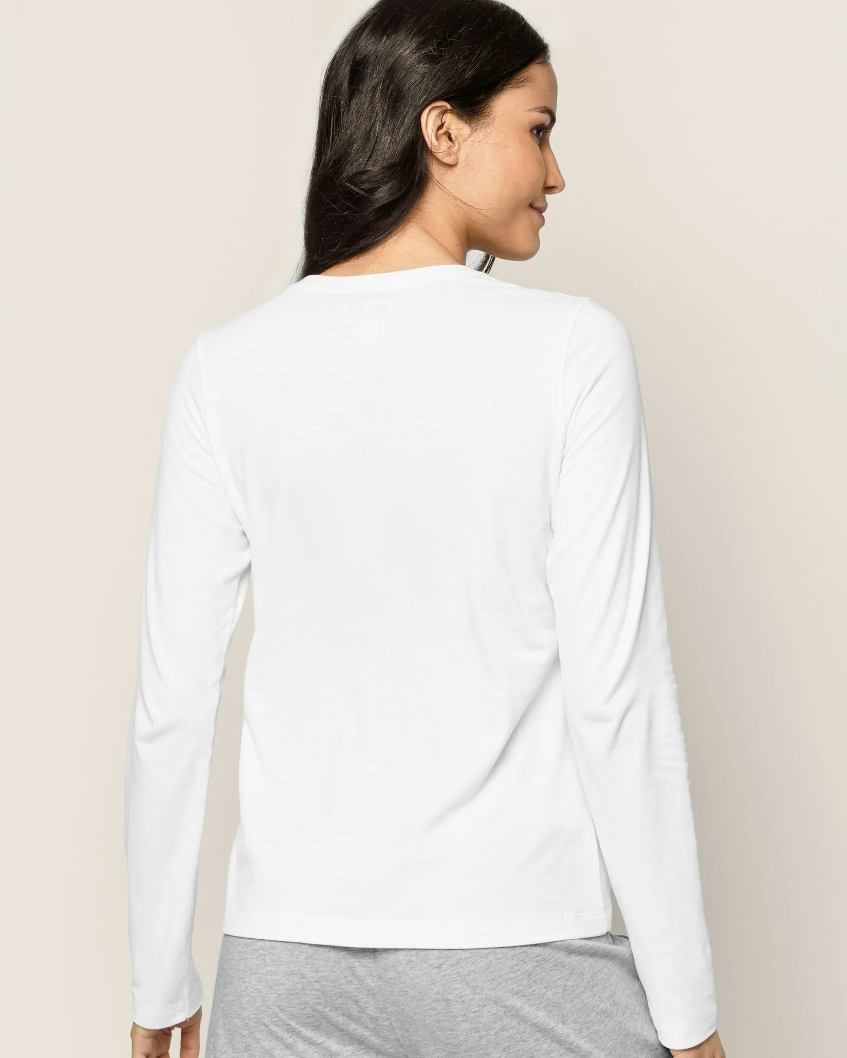 Women Petite Plume Women's Pima Long Sleeve Top in Camel