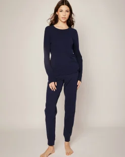 Women Petite Plume Women's Pima Lounge Pants in Navy