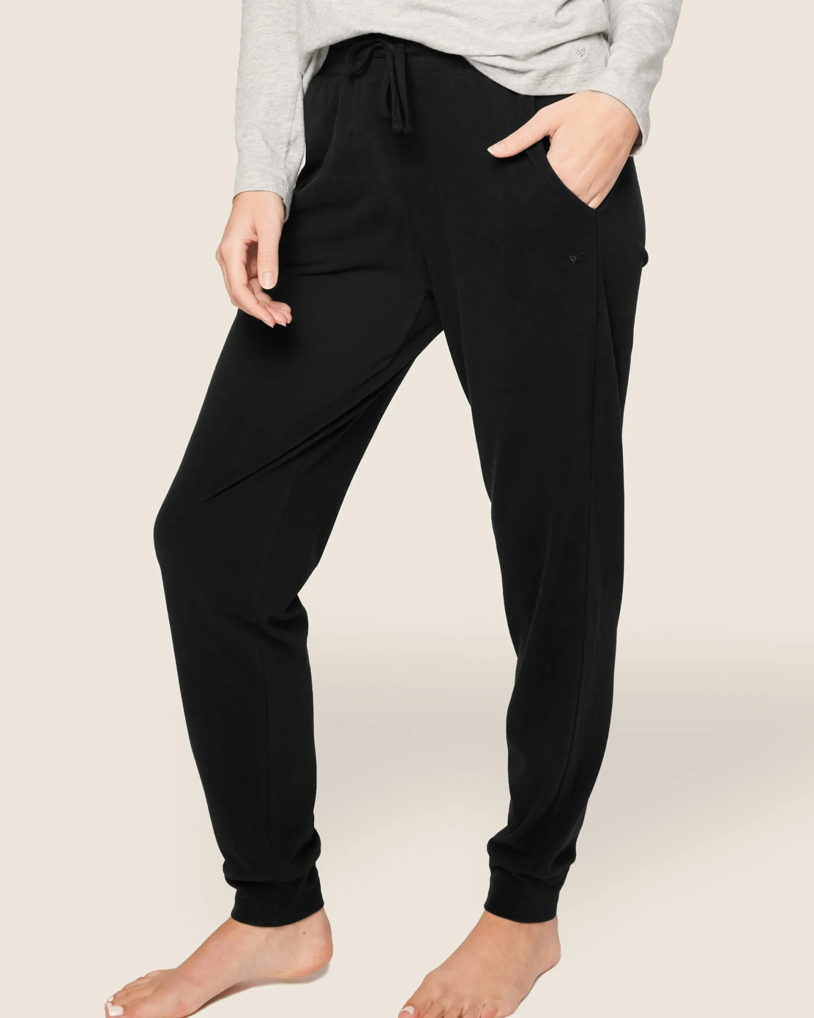 Women Petite Plume Women's Pima Lounge Pants in Black