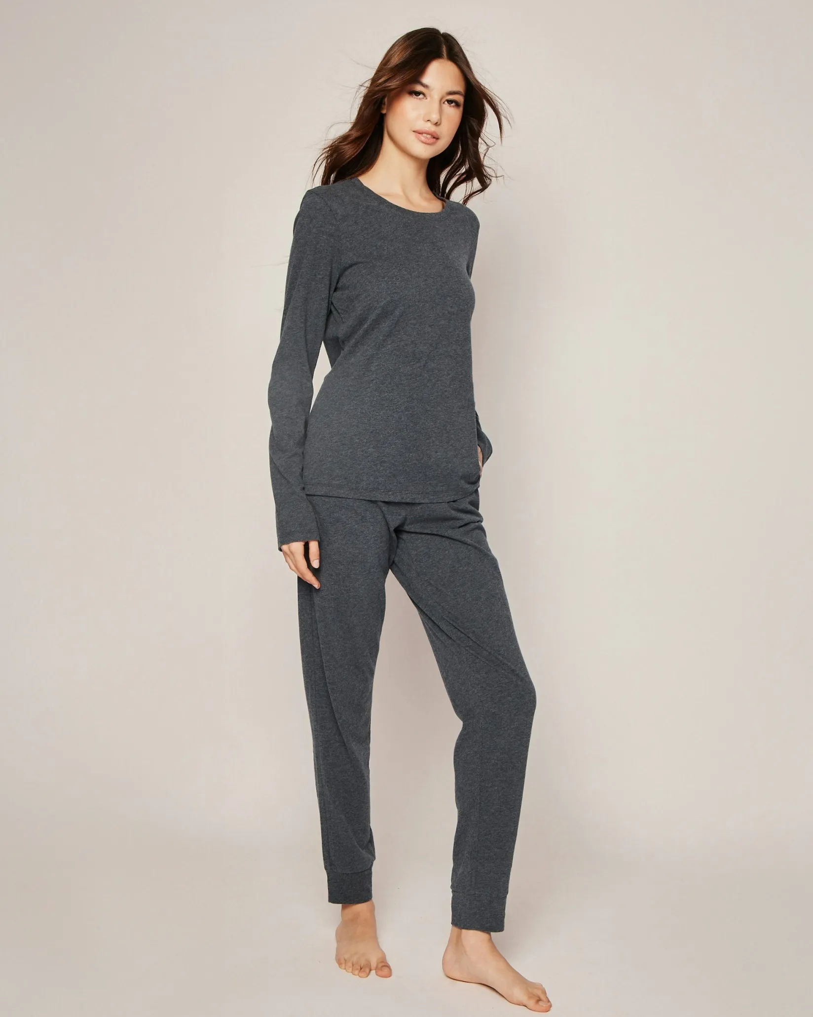 Women Petite Plume Women's Pima Lounge Pants in Dark Heather Grey