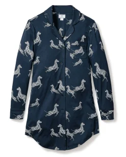 Women Petite Plume Women's Pima Nightshirt in Zèbre de Nuit
