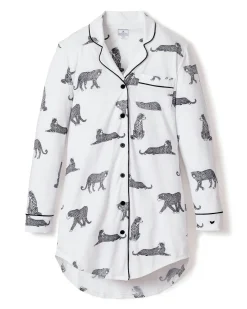 Women Petite Plume Women's Pima Nightshirt in Zèbre de Nuit