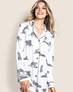 Women Petite Plume Women's Pima Nightshirt in Zèbre de Nuit