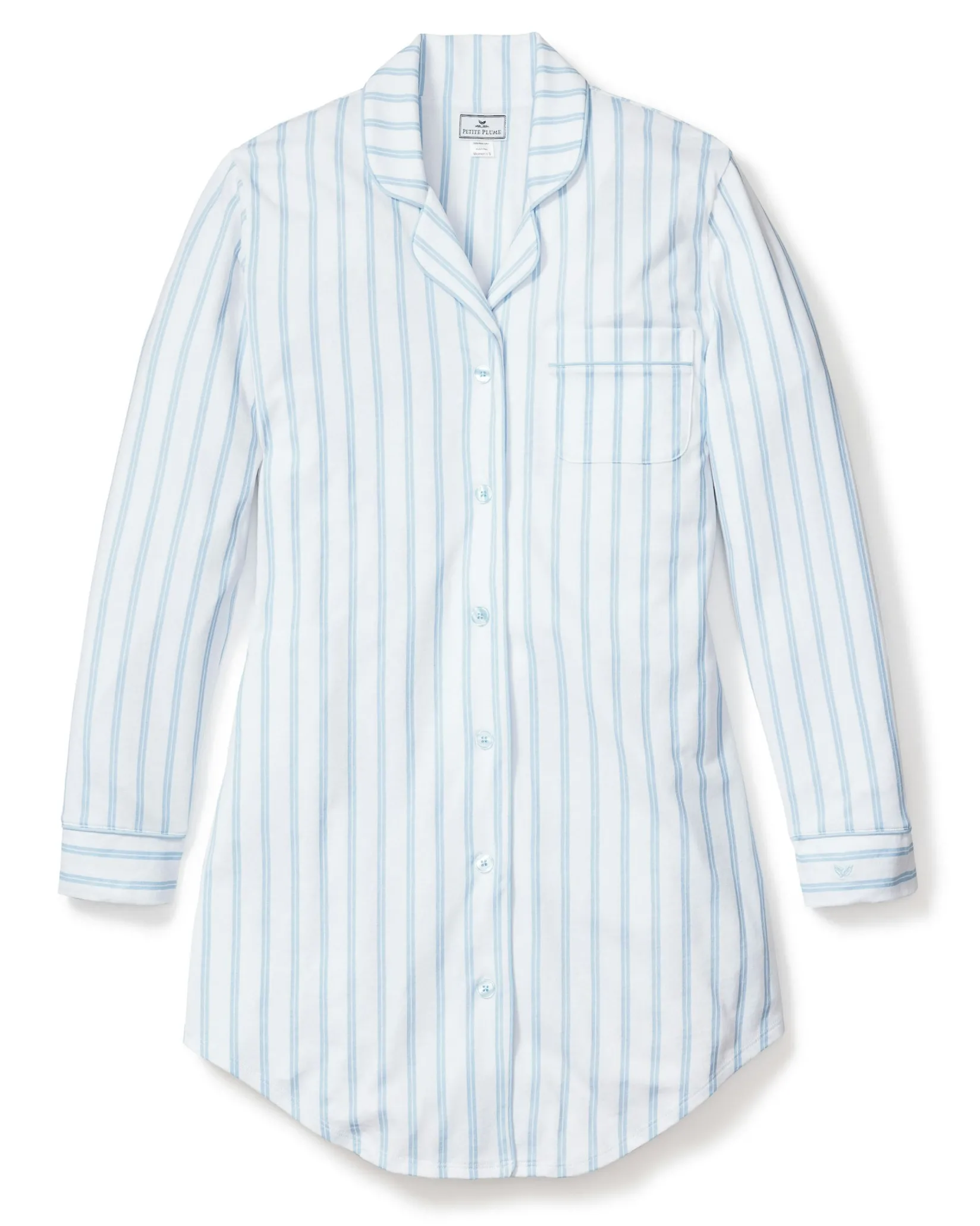 Women Petite Plume Women's Pima Nightshirt in Pink Stripe