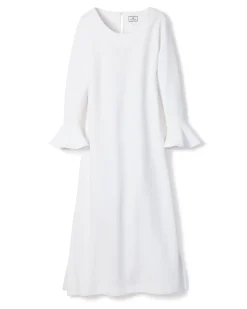 Women Petite Plume Women's Pima Ophelia Nightgown in White Jacquard