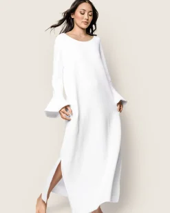 Women Petite Plume Women's Pima Ophelia Nightgown in White Jacquard