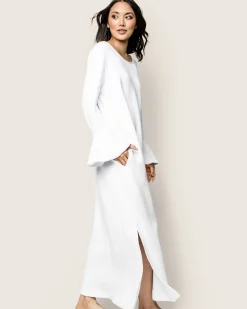 Women Petite Plume Women's Pima Ophelia Nightgown in White Jacquard