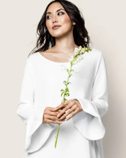 Women Petite Plume Women's Pima Ophelia Nightgown in White Jacquard