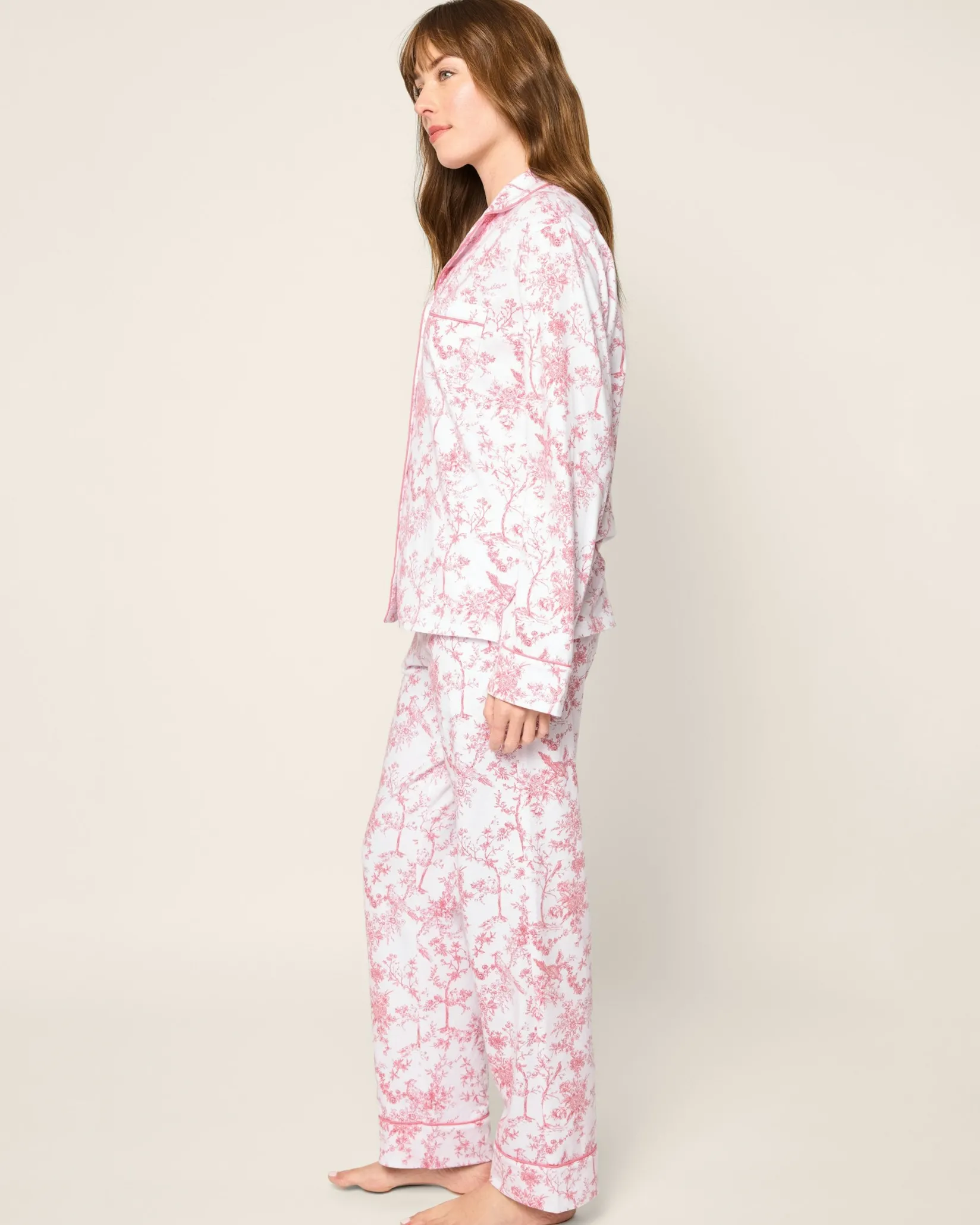 Women Petite Plume Women's Pima Pajama in Pink Timeless Toile