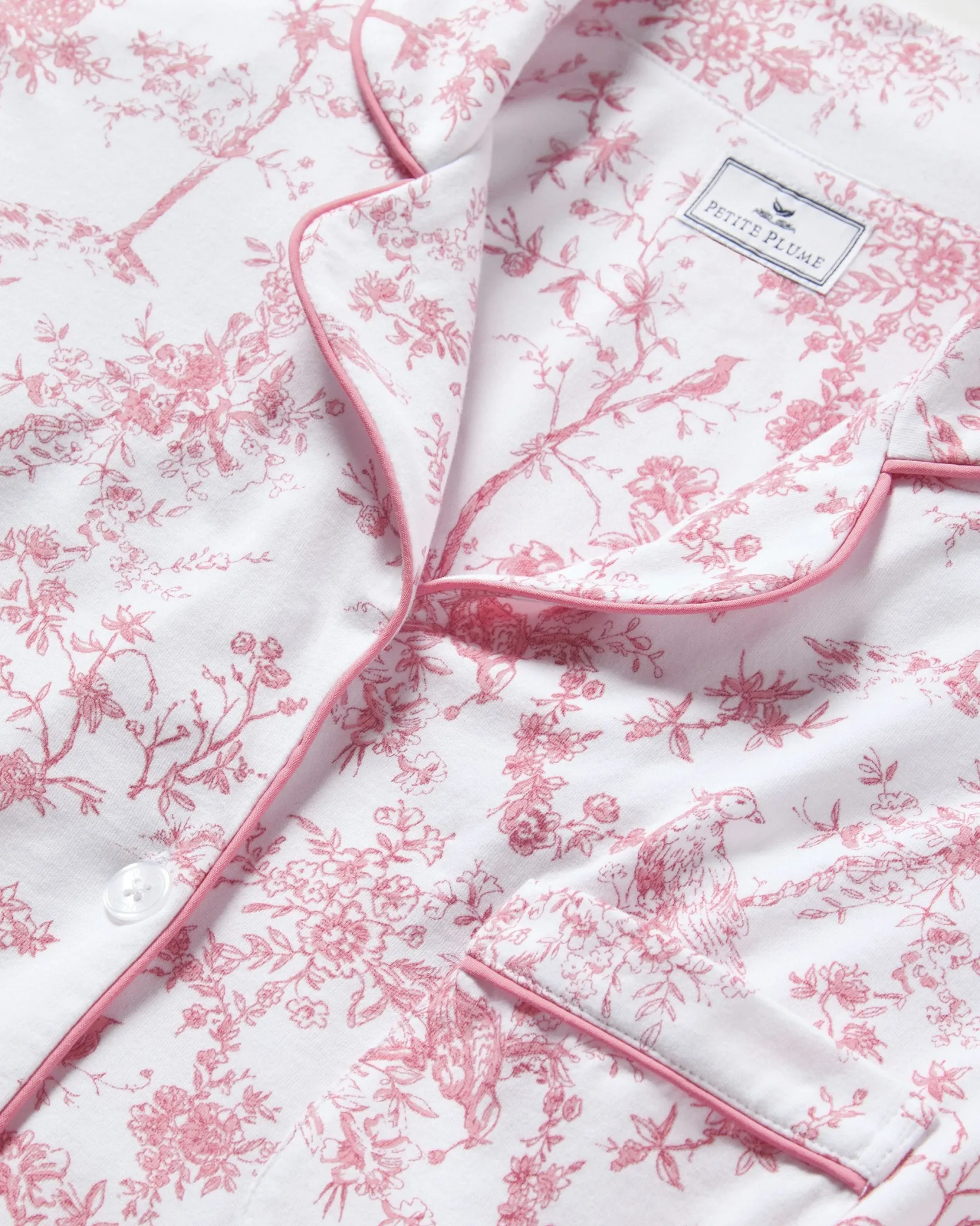 Women Petite Plume Women's Pima Pajama in Pink Timeless Toile