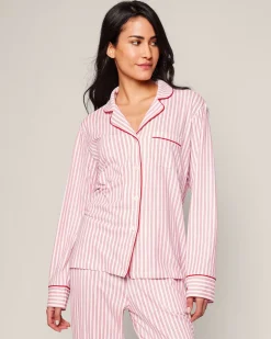 Women Petite Plume Women's Pima Pajama Set in Antique Red Ticking