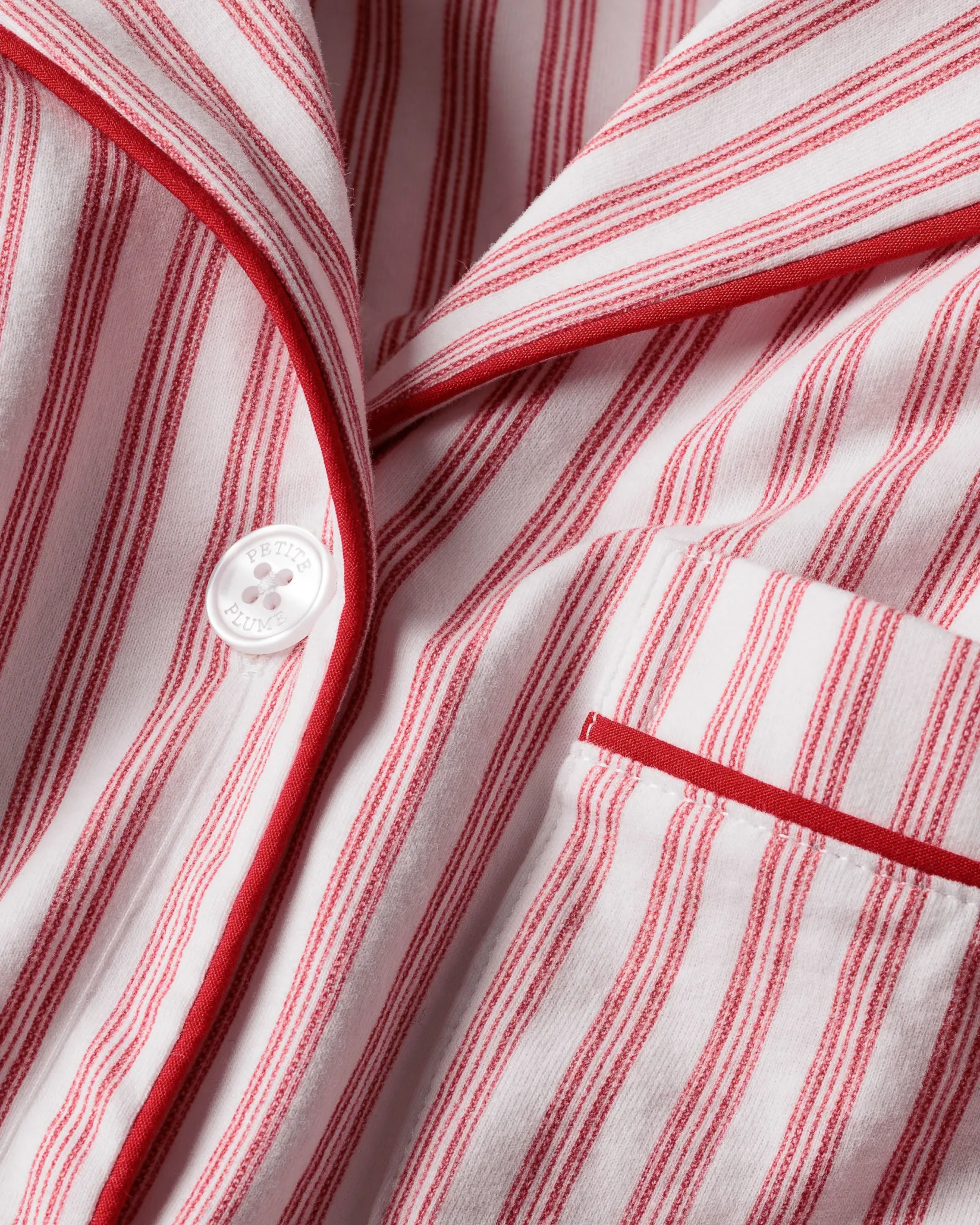 Women Petite Plume Women's Pima Pajama Set in Antique Red Ticking