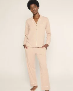 Women Petite Plume Women's Pima Pajama Set in Camel