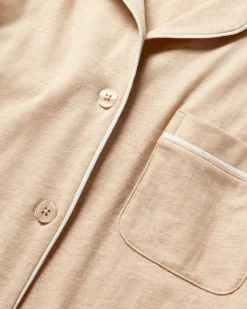 Women Petite Plume Women's Pima Pajama Set in Camel