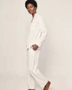 Women Petite Plume Women's Pima Pajama Set in Sunny Stripe
