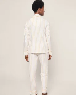 Women Petite Plume Women's Pima Pajama Set in Sunny Stripe