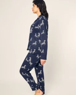 Women Petite Plume Women's Pima Pajama Set in Zèbre de Nuit