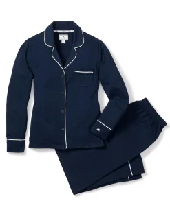 Women Petite Plume Women's Pima Pajama Set in Navy