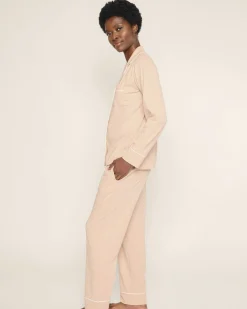 Women Petite Plume Women's Pima Pajama Set in Navy