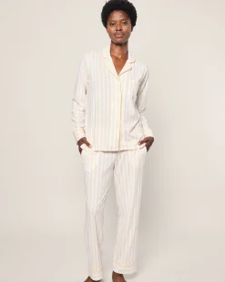 Women Petite Plume Women's Pima Pajama Set in Pink Stripe