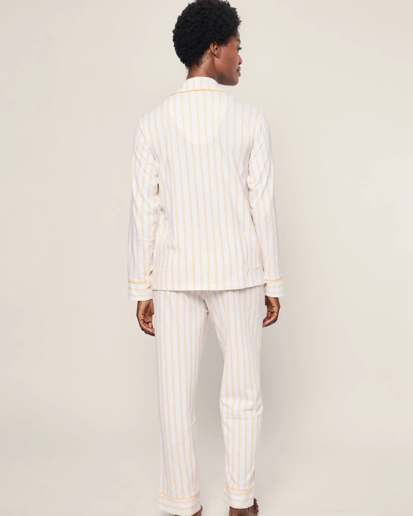 Women Petite Plume Women's Pima Pajama Set in Pink Stripe