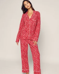 Women Petite Plume Women's Pima Pajama Set Whimsical Winter Saks x