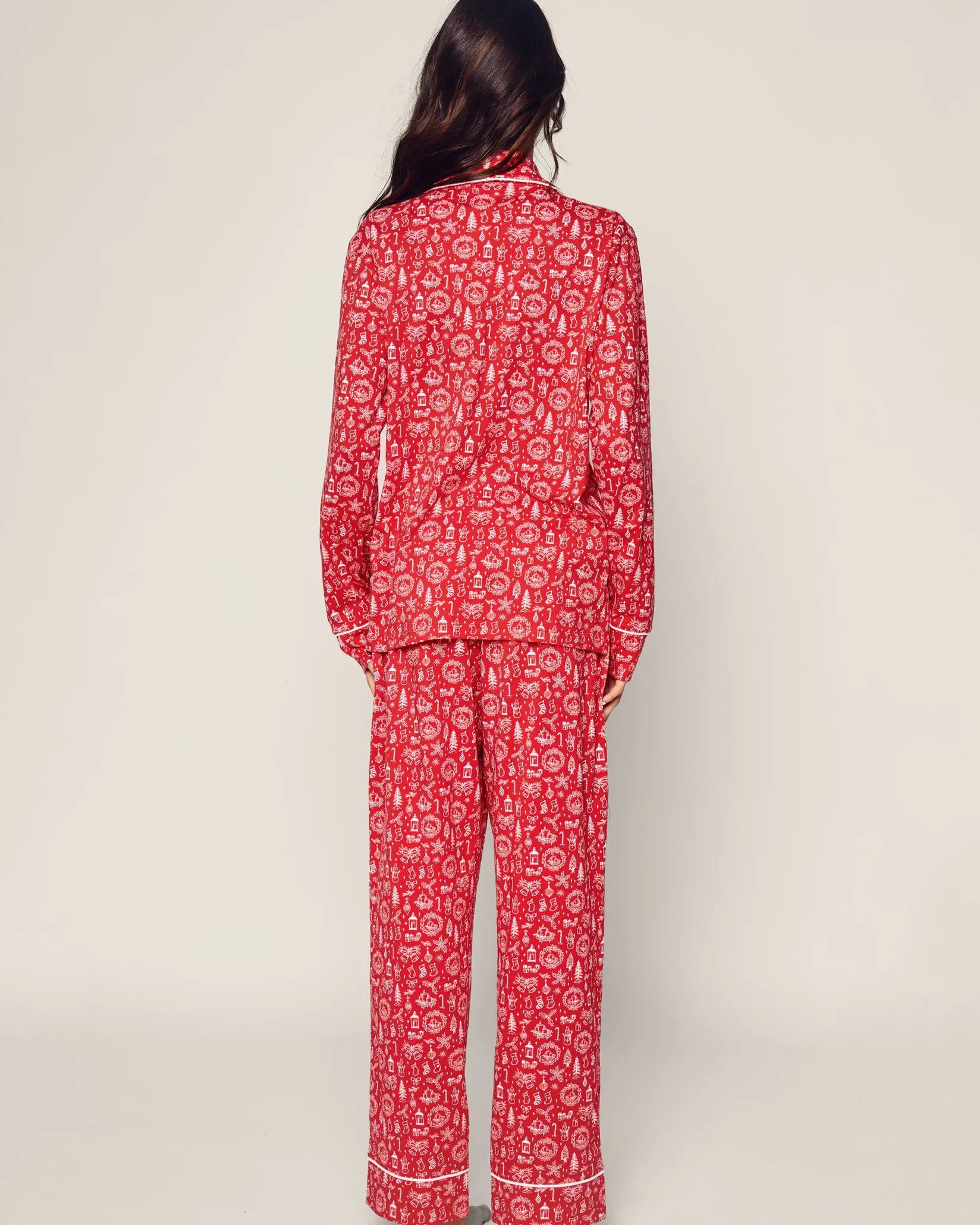 Women Petite Plume Women's Pima Pajama Set Whimsical Winter Saks x