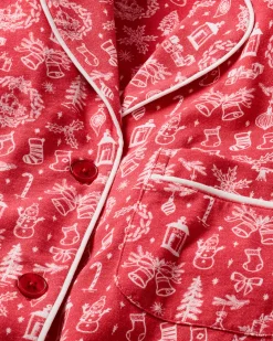 Women Petite Plume Women's Pima Pajama Set Whimsical Winter Saks x