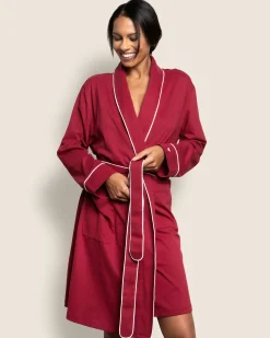 Women Petite Plume Women's Pima Robe in Bordeaux