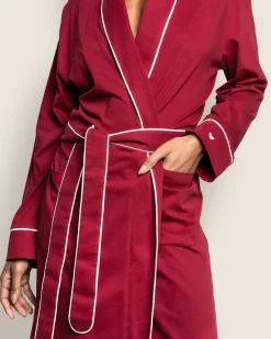 Women Petite Plume Women's Pima Robe in Bordeaux