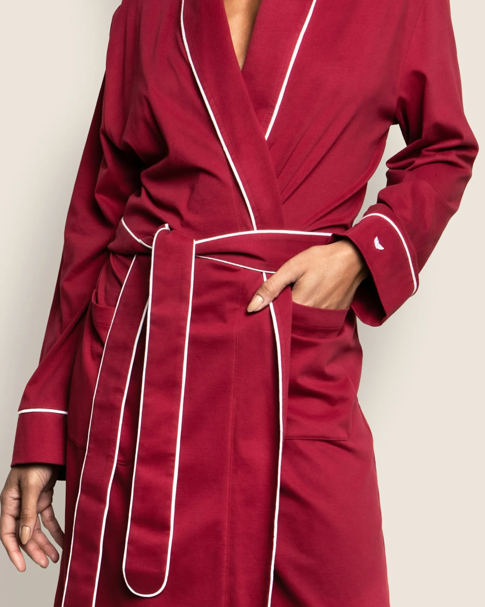 Women Petite Plume Women's Pima Robe in Bordeaux