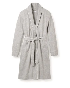 Women Petite Plume Women's Pima Robe in Light Heather Grey