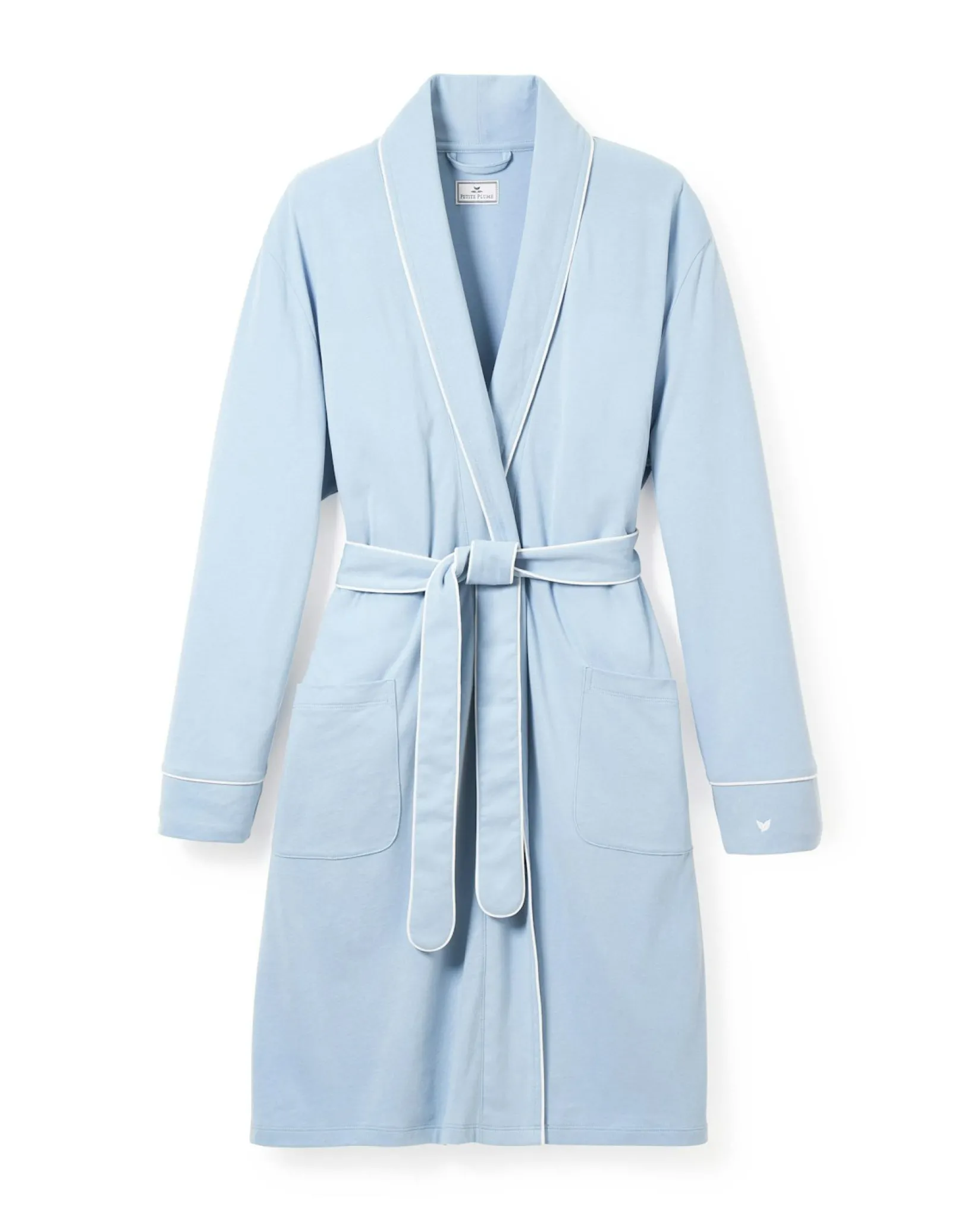 Women Petite Plume Women's Pima Robe in Light Heather Grey
