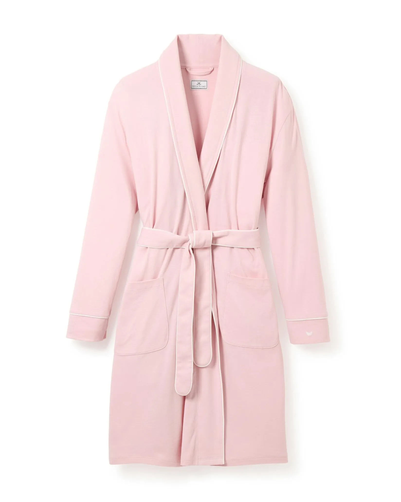 Women Petite Plume Women's Pima Robe in Light Heather Grey