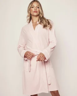 Women Petite Plume Women's Pima Robe in Light Heather Grey