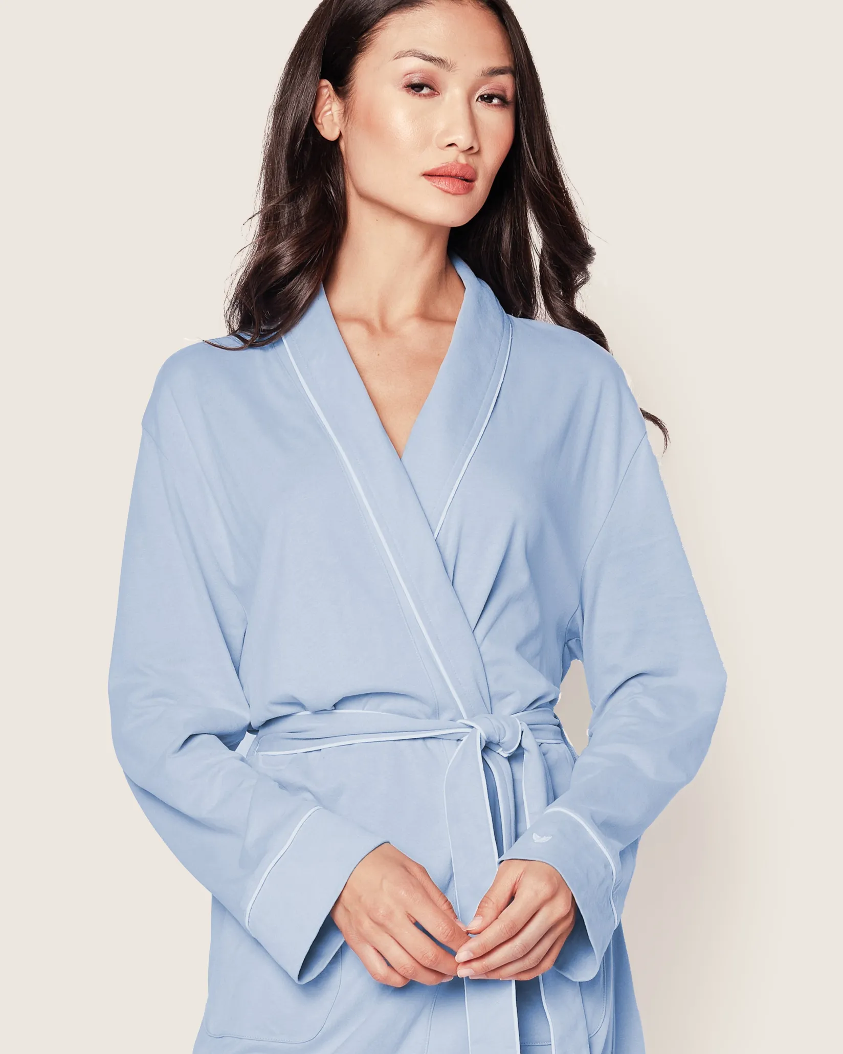 Women Petite Plume Women's Pima Robe in Periwinkle