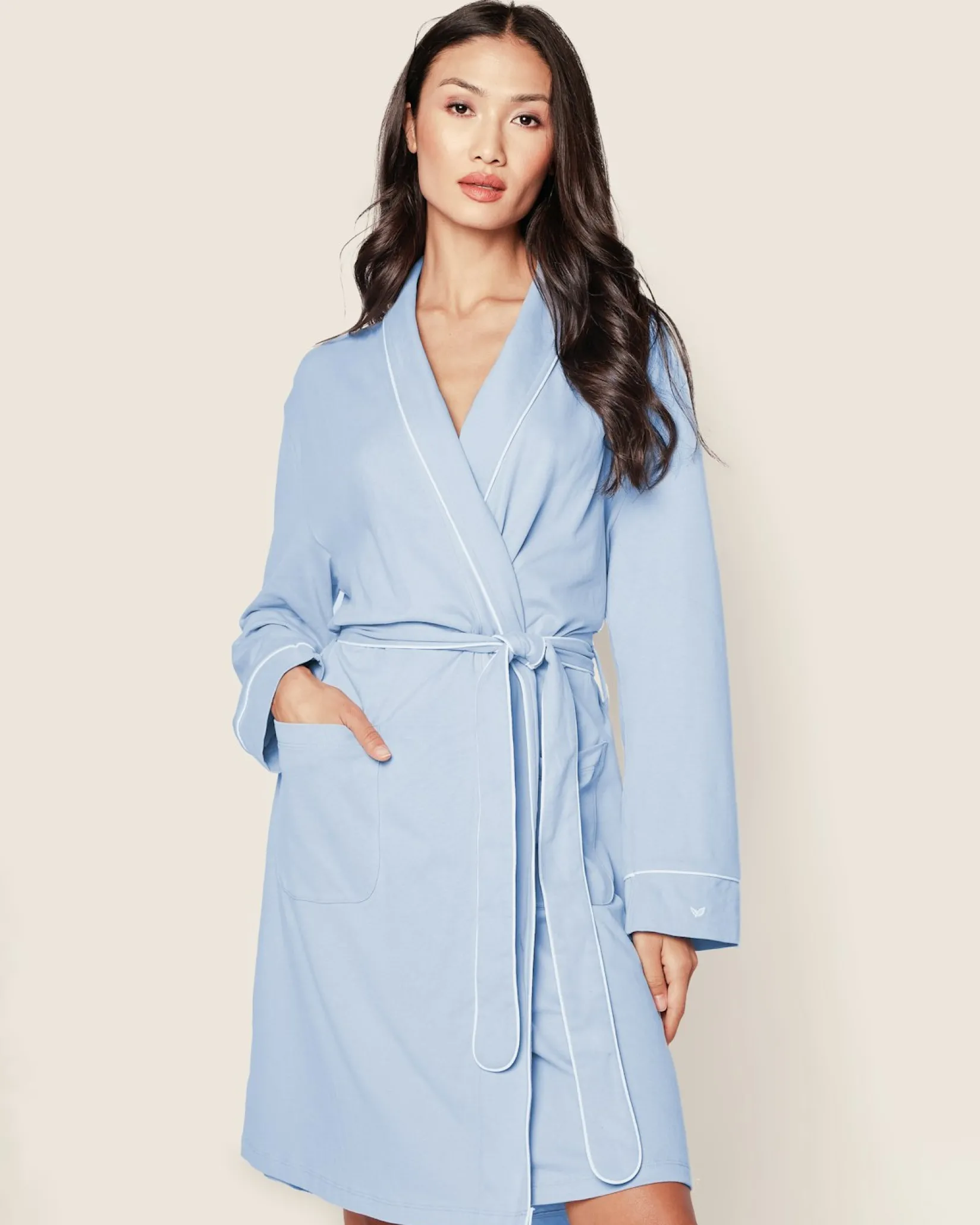 Women Petite Plume Women's Pima Robe in Pink