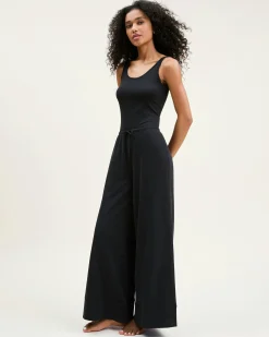 Women Petite Plume Women's Pima Scoop Tank in Black