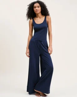 Women Petite Plume Women's Pima Scoop Tank in Navy