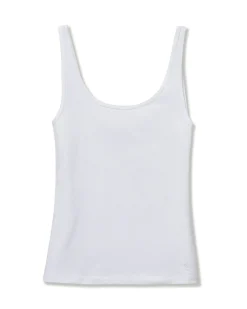 Women Petite Plume Women's Pima Scoop Tank in White