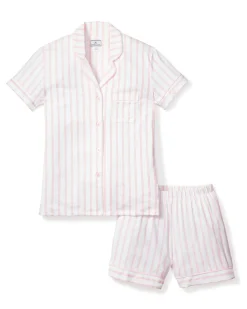 Women Petite Plume Women's Pima Short Set in Pink Stripe