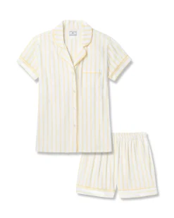 Women Petite Plume Women's Pima Short Set in Pink Stripe