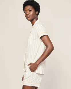 Women Petite Plume Women's Pima Short Set in Pink Stripe