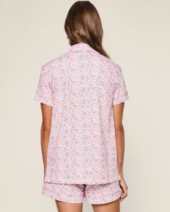 Women Petite Plume Women's Pima Short Sleeve Short Set in