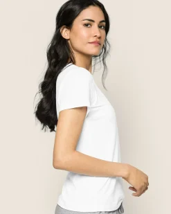 Women Petite Plume Women's Pima Short Sleeve Top in White
