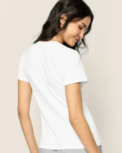 Women Petite Plume Women's Pima Short Sleeve Top in White