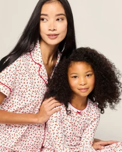 Women Petite Plume Women's Pima Short Sleeve Short Set in Cherry Orchard